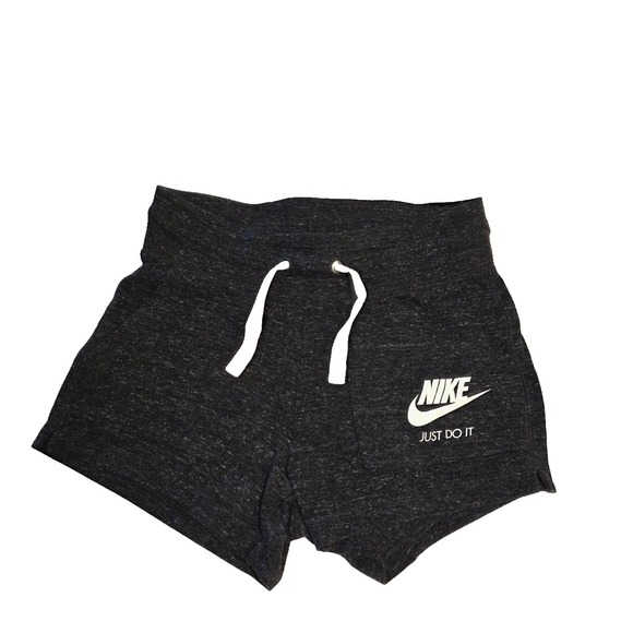Nike Pants - Nike Women Lounge Shorts XS Charcoal Heather Fleece Casual Drawstring Cozy Soft